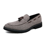 Vipkoala Brand Design Men Suede Leather Shoes Moccasins Purple Tassel Pointed Men's Loafers Vintage Slip-on Casual Men Social Dress Shoe