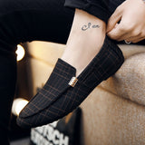 Vipkoala Men Shoes Fashion Loafers Breathable Canvas Sneakers Men Slip-On Casual Shoes Soft Comfortable Non-slip Driving Flats Black Gray