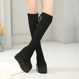 Vipkoala Winter Women High Boots Over The Knee Fashion Hidden Heel Warm Plush Thigh High Boots For Women Platform Shoes