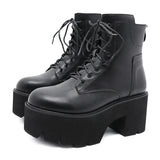 Vipkoala Women Ankle Boots Round Toe EVA Soft Material Lace-Up Female Short Boots Thick Platform Ladies Shoes Black