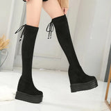 Vipkoala Winter Women High Boots Over The Knee Fashion Hidden Heel Warm Plush Thigh High Boots For Women Platform Shoes