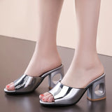 Vipkoala Summer Slippers Women Leisure Heel Mules Shoes Fashion Gold Silver Slides Causal Sandals Ladies Large Size