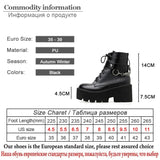 Vipkoala New Sexy Chain Women Leather Autumn Boots Block Heel Gothic Black Punk Style Platform Shoes Female Footwear High Quality