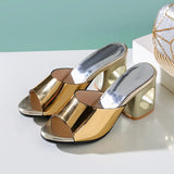 Vipkoala Summer Slippers Women Leisure Heel Mules Shoes Fashion Gold Silver Slides Causal Sandals Ladies Large Size