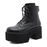 Vipkoala Women Ankle Boots Round Toe EVA Soft Material Lace-Up Female Short Boots Thick Platform Ladies Shoes Black