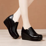 Vipkoala High Heel Women Shoes  Women Leather Casual Shoes Breathable Fashion Waterproof Wedges Platform Shoes Women