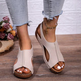 Vipkoala New Open Toe Women's Wedge Sandals White Summer Fashion Breathable Comfortable Sandals Woman Buckle Female Footwear Woman Shoes