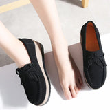 Vipkoala Autumn Women Platform Shoes Leather Suede Plush Slip on Sneakers Chaussure Woman Tassel Fringe Loafers Women Shoes