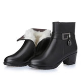 Vipkoala Winter Women Boots Large Size Natural Genuine Leather Wool Lining Thick Warm Female Snow Boots Fashion Booties Mom