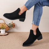 Vipkoala 2024 Fall Pointed Women's Shoes Suede Spliced Women's Boots Simple Square with Chelsea Boots Shoes for Women  Platform Boots