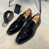 Vipkoala New Black Loafers for Men Patent Leather Tassels Wedding Business Men's Formal Shoes Size 38-45 Free Shipping men shoes