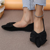 Vipkoala 2024 New Summer Style Fashionable Comfortable and Versatile Women's Shoes Casual Simple Wear-resistant Flat Bottom Bow Shoes