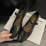 Vipkoala Mary Jane Single shoes Thick Heel Shoes Elegant Classic Retro Square Toe Comfortable Soft Shallow Cut Low Heel Women's Shoes