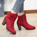 Vipkoala Red Boots Fashion Ankle Boot for Women High Heel Autumn Shoes Woman Fashion Platform Zipper Comfortable Size 43 Botas Mujer Fema