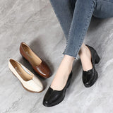 Vipkoala Fashion Women Pumps Round Toe Thick Heels Genuine Leather Shoes Woman Spring Summer Office Ladies Shoes Comfort