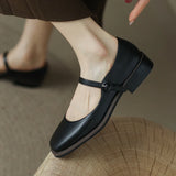 Vipkoala Casual Women's Low Heels Mary Jane Shoes Fashion Comfortable Straps Black Brown Walking Party Loafers Shoes Ladies 2024 Spring