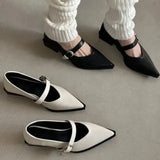 Vipkoala Mary Jane Shoes New Summer Pointed Toe Low Heel Women Shallow Single Pumps Women Fashion Buckle Shoes