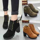 Women Shoes  New Fashion Thick Sole Ankle Boots Daily Comfortable Waterproof Plus Size Female Platform Boots Botas De Mujer