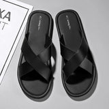 Vipkoala New Slippers Men's Summer New Casual Shoes for Men Outdoor Comfortable Soft Sole Slides Black Beach Sandals Size 46