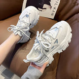 Vipkoala New Spring Women's Chunky Platform Sneakers Lace Up Casual Sports Shoes Woman Fashion Thick Bottom Walking Shoes