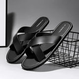 Vipkoala New Slippers Men's Summer New Casual Shoes for Men Outdoor Comfortable Soft Sole Slides Black Beach Sandals Size 46