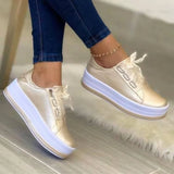 Vipkoala Women Casual Sneakers Ladies Fashion Ribbon Casual Vulcanized Shoes Lace Up Thick Sole Sneakers Women's Shoes Plus Size 35-43