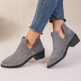 2024 Fall Pointed Women's Shoes Suede Spliced Women's Boots Simple Square with Chelsea Boots Shoes for Women  Platform Boots