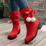 Vipkoala Women Large Size 43 Suede Snow Ankle Boots Winter New Warm Mid-Calf Boots Fashion Comfort Mid Heels Shoes Botas Mujer