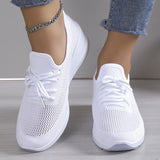 Vipkoala Spring Breathable Wedge Sneakers Women Mesh Knitted Platform Sports Shoes Woman Casual Non-Slip Lace Up Tennis Shoes Ladies