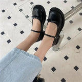 Vipkoala Ladies Summer Footwear Cute Japanese Style Lolita Shoes for Women 2024 with Bow Round Toe Kawaii Gothic Black Low Heel Elegant E