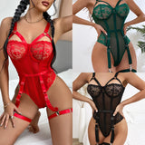 Sexy Erotic Lingerie Women Bra Garters Thongs Patchwork See Through Lingerie Set Ladies Sexy Underwear Set Porn Sexy Costumes