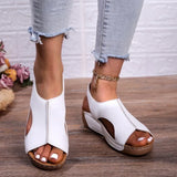 Vipkoala New Open Toe Women's Wedge Sandals White Summer Fashion Breathable Comfortable Sandals Woman Buckle Female Footwear Woman Shoes