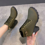 Vipkoala New Spring Winter Women Pumps Boots High Quality Lace-up European Ladies Shoes PU High Heels Boots Fast Delivery Platform Boots