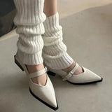 Vipkoala Mary Jane Shoes New Summer Pointed Toe Low Heel Women Shallow Single Pumps Women Fashion Buckle Shoes