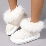 Vipkoala Thick Platform Waterproof Snow Boots Women's Fashion Fluffy Plush Ankle Boots 2024 Winter New Woman Warm Short Booties