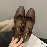 Vipkoala Summer New Brand Women Flats Fashion Square Toe Shallow Mary Jane Shoes Soft Casual Ballet Shoes Slingback Shoes