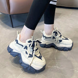 Vipkoala New Spring Women's Chunky Platform Sneakers Lace Up Casual Sports Shoes Woman Fashion Thick Bottom Walking Shoes