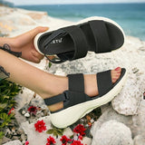 Vipkoala Women's Sandals Plus Size Flyknit Shoes Sports Sandals Outdoor Daily Beach Wedge Round Toe Classic Casual Comfort Walking Knit Tissage Volant Magic Tape Black Brown Green