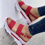 Vipkoala Women's Sandals Platform Sandals Plus Size Ankle Strap Sandals Outdoor Daily Beach Solid Color Solid Colored Summer Buckle Platform Wedge Heel Open Toe Casual Minimalism Walking PU Leather Faux