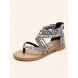 Vipkoala Women's Boho Shimmering Multi-Strap Flat Sandals - Perfect for Beach and Casual Wear