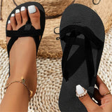 Vipkoala Women's Slippers Flip-Flops Outdoor Slippers Outdoor Beach Summer Flat Heel Elegant Casual Minimalism Satin Loafer Black Red Brown