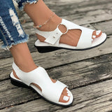 Vipkoala Women's Flat Sandals Beach Sandals Casual Comfortable Peep Toe Ankle Strap Sandals