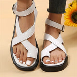 Vipkoala Women's Sandals Flat Sandals Platform Sandals Outdoor Beach Solid Color Summer Flat Heel Casual Comfort Minimalism PU Buckle