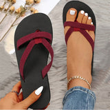 Women's Slippers Flip-Flops Outdoor Slippers Outdoor Beach Summer Flat Heel Elegant Casual Minimalism Satin Loafer Black Red Brown