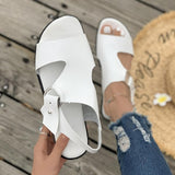 Vipkoala Women's Flat Sandals Beach Sandals Casual Comfortable Peep Toe Ankle Strap Sandals