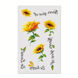 1 Sheet Of Sunflower Pattern Wrist Body Small Part Tattoo Sticker Can Last For 2-5 Days, Waterproof And Realistic Tattoo Sticker For Both Men And Women