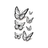 1 Sheet 3D Butterfly Tattoo Sticker , Waterproof Long Lasting Temporary Tattoo, Black Arm Body Realistic Fake Tattoo