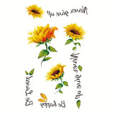 1 Sheet Of Sunflower Pattern Wrist Body Small Part Tattoo Sticker Can Last For 2-5 Days, Waterproof And Realistic Tattoo Sticker For Both Men And Women