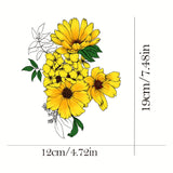 NEW Half Flora Arm Looks Real Temporary Tattoo Stickers Waterproof Realistic Tattoo Small Fresh Pattern Fake Tattoos For Women For Neck Arms Hand