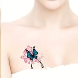 20 Sheets Colorful Butterfly Tattoo Stickers Women Waterproof Long Lasting Sexy Chest Arm Waist Tattoo Stickers Black Rose Tattoo Stickers